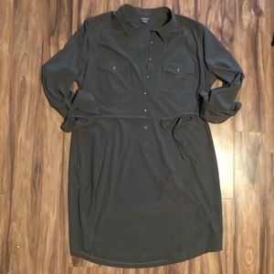 Grey Eddie Bauer shirt dress xl